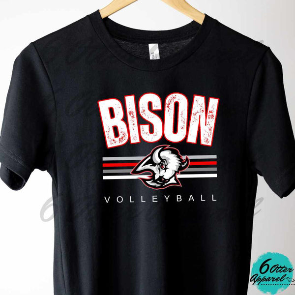 Bison Volleyball Distressed