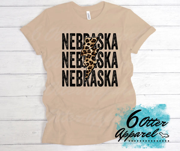 Leopard Nebraska Lightning Bolt